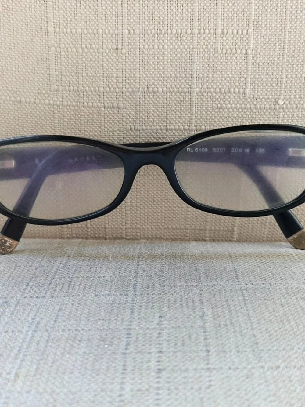 Vintage Ralph Lauren Glasses Frame Black Eyeglasses RL6108 5001 Eyewear Frame